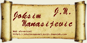 Joksim Manasijević vizit kartica